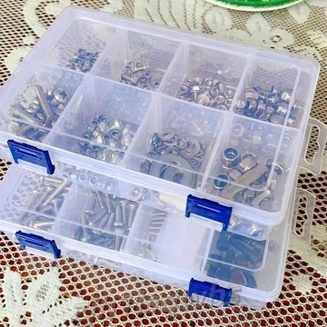 桃園店🥇免運🥇〖多格零件盒〗 加厚多格零件 收納盒 可拆型釘子電子配件小螺絲格子透明塑料盒子