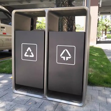 不銹鋼垃圾桶 市政公園分類果皮箱 立式商用時尚簡約