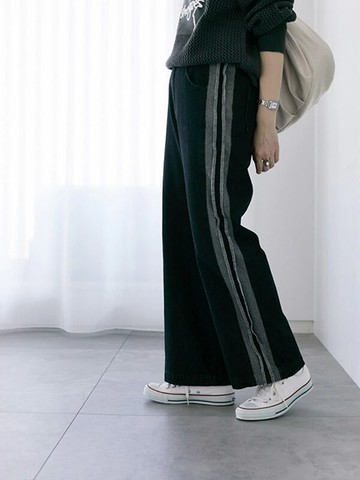 特殊縫合感雙線造型牛仔褲(0F000453010) - Samansa Mos2 blue