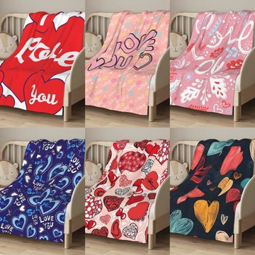 法蘭絨情人節愛心卡通毛毯送男女朋友禮物蓋毯臥室沙發毯可水洗