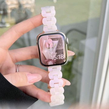 樹酯系列 小橢圓人魚粉色Apple watch錶帶