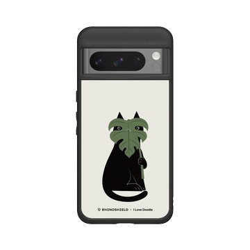 Pixel 8 Pro SolidSuit 黑 - ilovedoodle (Lim Heng Swee) - Cat and Plant - 龜背芋
