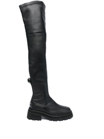 Zadig&Voltaire - 60mm high leather boots - women - Calf Leather/Calf Leather/Fabric/Rubber - 38 - Black