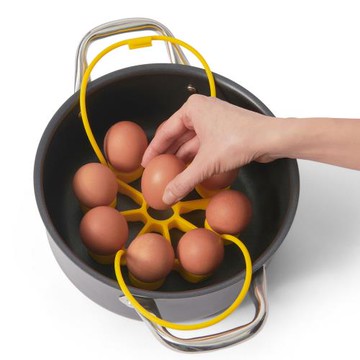 《CUISIPRO》9格矽膠煮蛋料理架(黃)