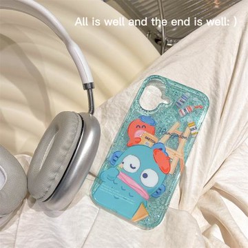 可愛卡通閃粉漢頓小丑魚適用iphone16pro手機殼蘋果16新款15創意14pro女款13超火15promax雙層全包防摔保護套