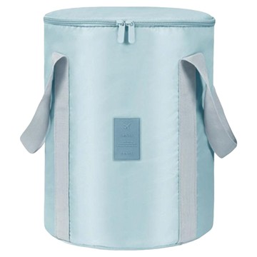 QiMart 升級款封口折疊泡腳桶袋 藍色 - 五層加厚保溫 可折疊便攜  1個