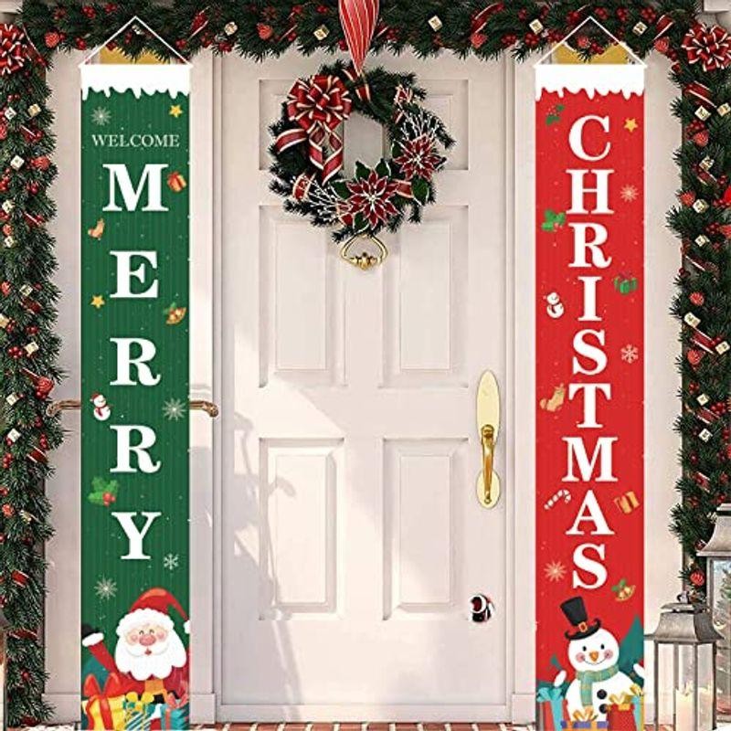 クリスマス ドアバナー 入り口バナー クリスマスデコレーション 壁掛け 玄関飾り
