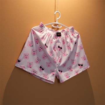夏威夷海邊趣味卡通粉香豬滿印短褲男女薄款速干冰絲運動沙灘褲子