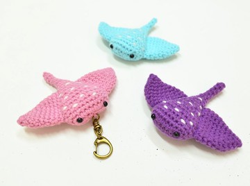 毛線小魟魚掛飾/海洋風療癒小物