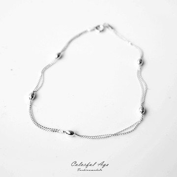 925純銀腳鍊 迷你相思豆雙鍊設計氣質腳鍊 優雅性感 抗過敏材質【NPS6】