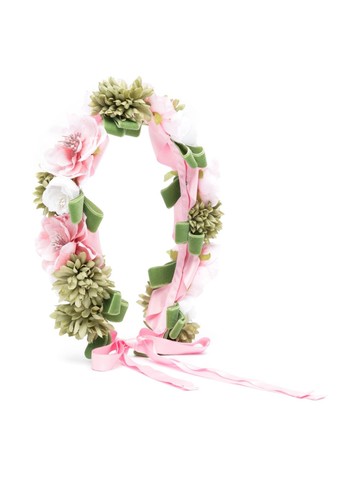 Colorichiari - appliqué-floral crown - kids - Fabric - One Size - Pink