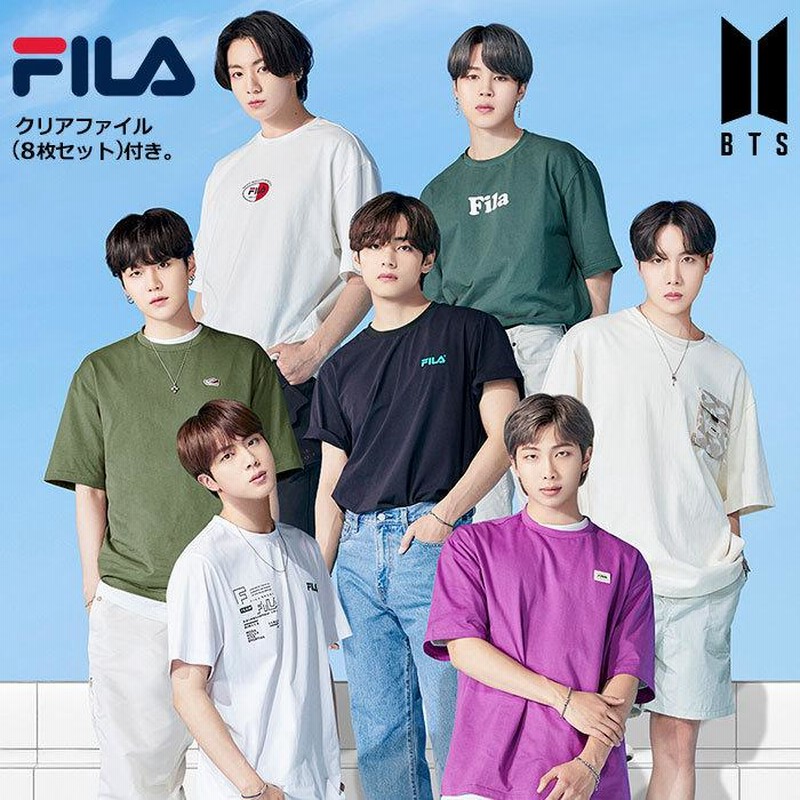 FILA Tシャツ 半袖 BTS着用モデル メンズ ＆ レディース フィラ BTS 2021 ( 限定Tシャツ 21年 Tee FS0136 ) |  LINEショッピング