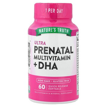 Nature's Truth, 高級產前多維生素 + DHA，60 粒速釋軟膠囊