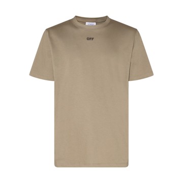 Off-white - Beige And Black Cotton T-shirt