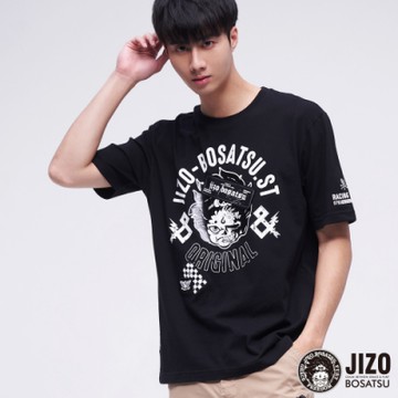 地藏小王 BLUE WAY -布貼RACING短TEE(黑)