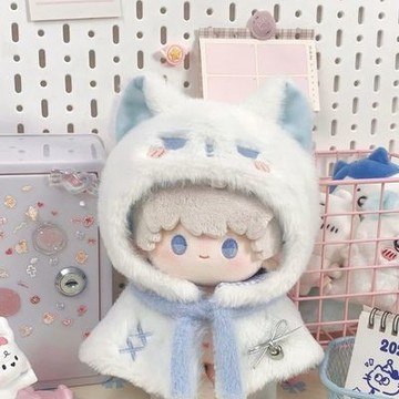 台灣出貨 10cm娃衣 動物體斗篷海星體頭套釐米可愛蛋糕棉花小斗篷娃娃換裝 娃娃配件