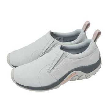 Merrell 休閒鞋 Jungle Moc 女鞋 灰 粉紅 麂皮 緩衝 鬆緊帶 易穿脫 ML008638