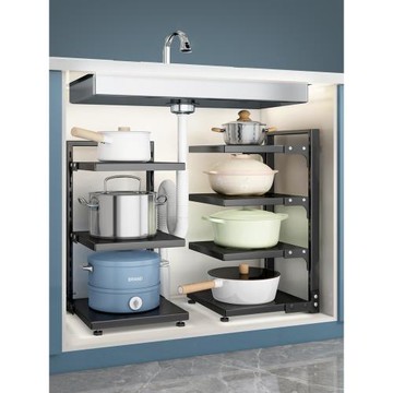 【清倉特惠】廚房置物架家用落地多層鍋具收納架子多功能下水槽櫥