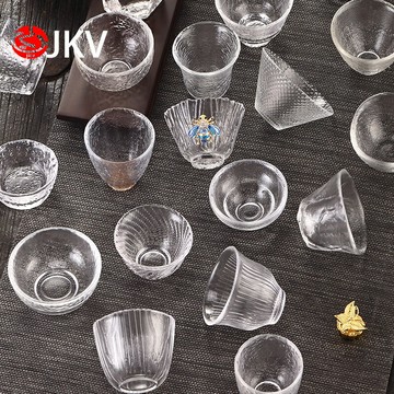 日式錘紋品茗杯清酒杯白酒杯品茶杯烈酒杯家用茶杯主人杯玻璃杯子