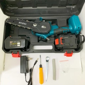 鋰電無刷電鏈鋸 jj(牧田款) 21v 6吋 3.0ah 雙電池 /手提式電鏈鋸/單手鋸/修枝鋸