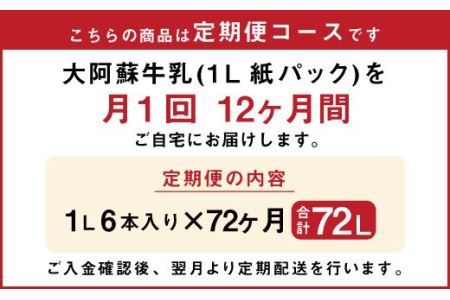 らくのうマザーズ 大阿蘇 牛乳 3.6％ 1L×6本