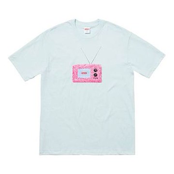 Supreme SS18 TV Tee Pale Blue Printing Short Sleeve Unisex