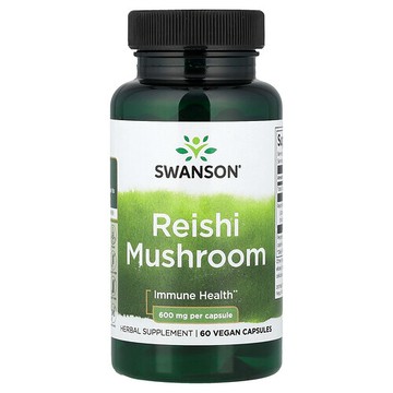 Swanson Vitamins, 赤芝菌菇，600 微克，60 粒素食膠囊