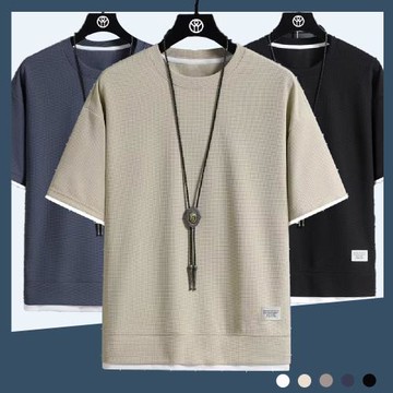 【Heart:W 新職人】★華夫格短袖百搭上衣(T恤/男上衣/舒適/休閒)