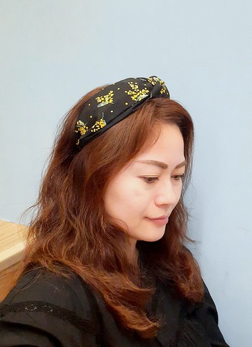 金合歡扭結手工寬髮箍/寬髮帶