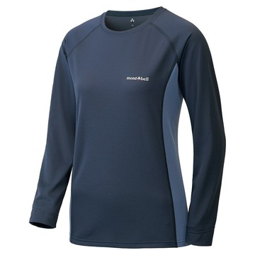 ├登山樂┤Mont-Bell  Cool L/S T 女款排汗長T 石墨藍 # 1114457GRBL