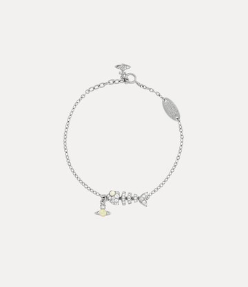 Vivienne Westwood Lyall Bracelet Silverwhitecz-whitesynthetic-opal Stainless Steel Women