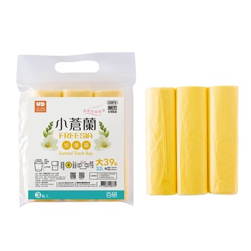 UdiLife 百研 小蒼蘭垃圾袋 大3入/39張 6組 (32L/MIT製造/點斷式/香氛垃圾袋)