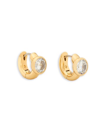kate spade new york Keep Sparkling Round Stone Huggie Hoop Earrings