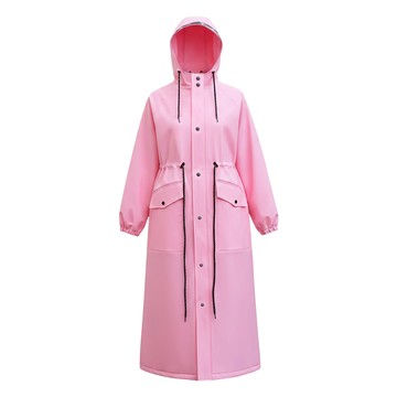 EVA收腰風衣 雨衣 M 珊瑚粉
