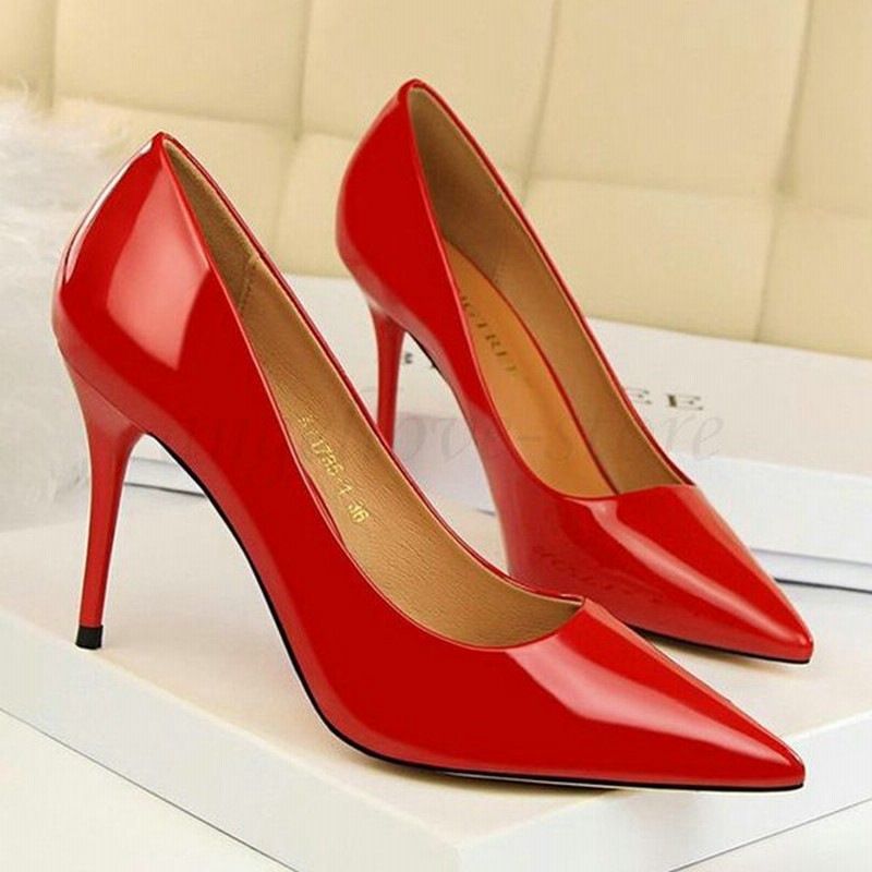 パンプス 痛くない ピンヒール パンプス エナメルパンプス オフィス スーツ レディース ハイヒール ハイヒール黒 ヒール９センチ レッド 通販 Lineポイント最大0 5 Get Lineショッピング