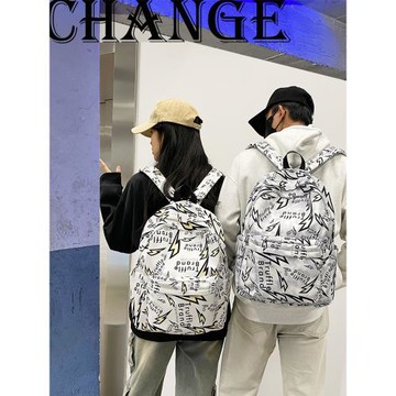 書包美式高街高中生高顏值涂鴉潮流大學生小眾設計感網紅雙肩背包