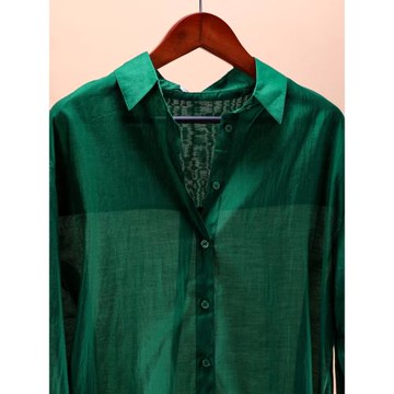 純色長袖襯衫女2025夏季新款襯衣時尚洋氣早春款上衣設計感小眾