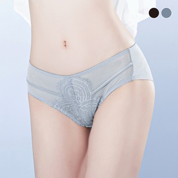 內褲_洛娜之紗-透肌睫毛蕾絲柔紗無痕三角褲(2色S-4XL)