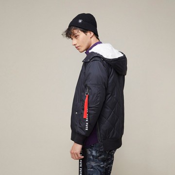 【中性款】 多穿法鋪棉飛行外套 / 黑色