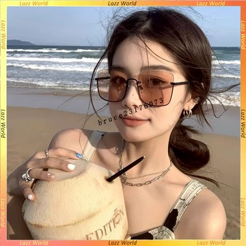 🕶半框太陽鏡🕶高級感墨鏡 小紅書爆款 大框複古墨鏡 顯臉瘦防紫外綫墨鏡 開車太陽鏡 太陽眼鏡抗uv 檢驗閤格抗UV