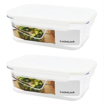 LocknLock 樂扣樂扣 可堆疊長方形密封保鮮盒  1.2L  2個