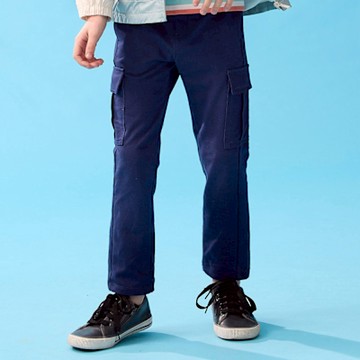 PIPPY大口袋仿牛仔工裝長褲 藍-165