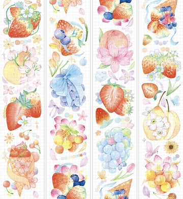 莓果芬多 夏日水果合輯 ベリー PET 和紙膠帶 水晶 台灣製 10米卷