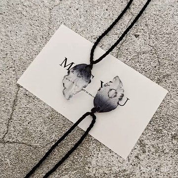 📿限時下殺📿水墨漸變色大葉子吊墜學生森係情侶項鏈黑繩ins高顔值簡約文藝