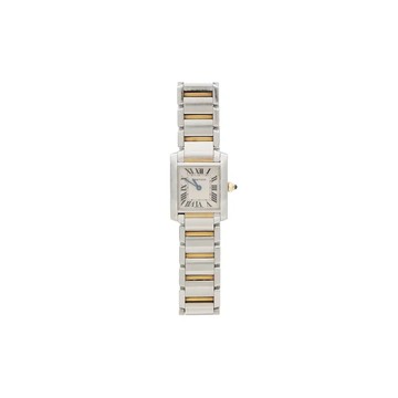 CARTIER TANK FRANCAISE 經典 18K 黃金拼接精鋼石英腕錶手錶 / W51007Q4