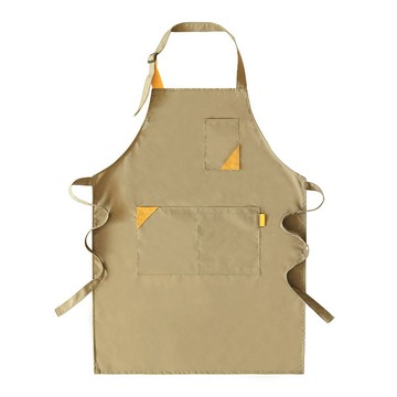 拚色簡約韓系掛脖圍裙