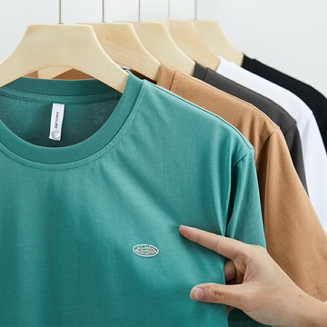 漢斯卡短袖T恤男2022年夏季潮牌港風ins百搭休閑寬松純色半袖上衣