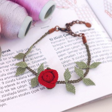 PREMIUM蕾絲手鍊【玫瑰】緋紅