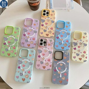 卡通油畫愛心膚感果凍磨砂磁吸手機殼 iPhone 17 16 15plus 14 13 12 11 Promax保護殼