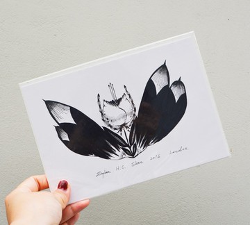 客製化 日式 獨特 花草 葉子手繪作品 接受獨立訂單